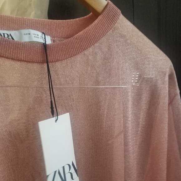 NWT PINK MAUVE SEMI-SHEER KNIT TOP. - Picture 6 of 9